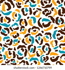 Seamless abstract pattern art. Texture with Hand Painted Crossing Brush Strokes for Print. Animal fur texture background. Modern graphics.Vector illustration.