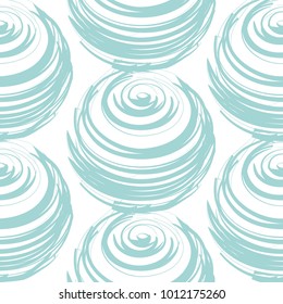 Seamless abstract pattern, artistic texture, drawn background with circles, decorative vector template design.White and blue