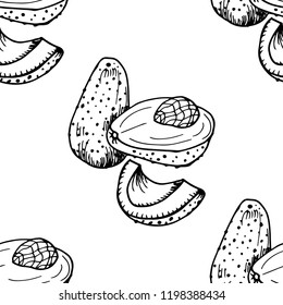 seamless abstract pattern with avocado
