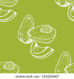 seamless abstract pattern with avocado