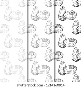 seamless abstract pattern with avocado