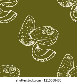 seamless abstract pattern with avocado