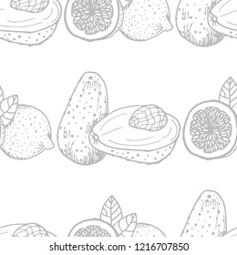 seamless abstract pattern with avocado and lemon