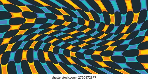 Fondo abstracto inconsútil del modelo con las Formas cuadradas coloridas. Formas redondas en forma de estrella y negativas