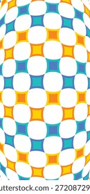Fondo abstracto inconsútil del modelo con las Formas cuadradas coloridas. Formas redondas en forma de estrella y negativas