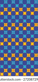 Fondo abstracto inconsútil del modelo con las Formas cuadradas coloridas. Formas redondas en forma de estrella y negativas