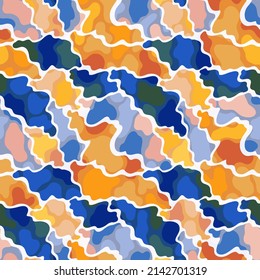 Seamless abstract pattern background. Decorative design freehand creative paint. Texture chaotic element.Vector illustration.