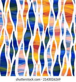 Seamless abstract pattern background. Decorative design freehand creative paint. Texture chaotic element.Vector illustration.