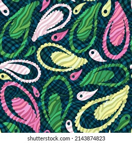 Seamless abstract pattern background. Decorative design freehand creative paint. Texture chaotic element.Vector illustration.