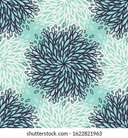 Seamless abstract pattern background with floral element. Trendy textile, fabric, wrapping. Surface design. Vector texture for your design. Artistic backdrop.