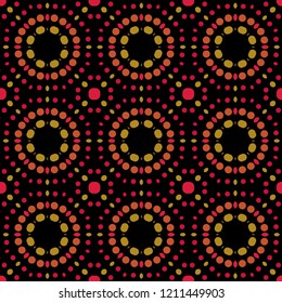 Seamless abstract pattern background with a variety of colored circles.