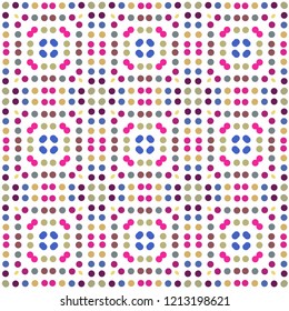 Seamless abstract pattern background with a variety of colored circles.