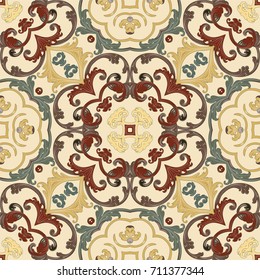 Seamless abstract pattern in Baroque style. Decorative and design elements for textile or book covers, manufacturing, wallpapers, print, gift wrap.