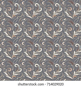 Seamless abstract pattern in Baroque style. Decorative and design elements for textile or book covers, manufacturing, wallpapers, print, gift wrap.