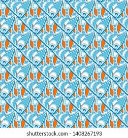 Seamless abstract pattern based on the seashells drawing