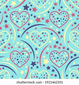 Seamless abstract pattern. Beautiful texture for textile, paper print, scrapbooking or wallpaper. Vector illustration. Cute colorful trendy background.