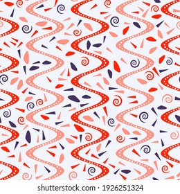 Patrón abstracto sin inconvenientes. Hermosa textura para impresión textil o de papel. Ilustración vectorial. Un fondo colorido y bonito.