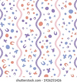 Seamless abstract pattern. Beautiful texture for textile or paper print. Vector illustration. Cute colorful background.