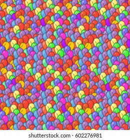 Seamless Abstract Pattern With Billion Balloons. Vector Endless