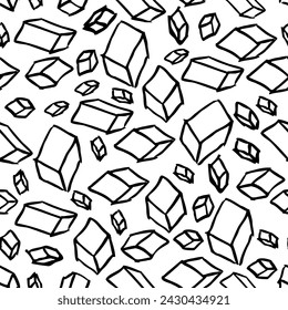 Patrón abstracto sin fisuras de rectángulos de garabato negro