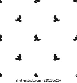 Seamless abstract pattern with black flying birds on white background. Doves ornament. Nature wallpaper, good for printing and fabric. Vector illustration.
