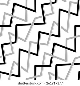 Seamless abstract pattern with black and grey lines on white