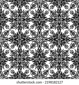 Nahtlose abstrakte Muster. Schwarze Spitze auf weißem Hintergrund.Schwarz-Weiß-Grafik. Imitationsfläche für Design und Stoffdekoration, Papier, Tapete und Verpackung. Gittermuster.