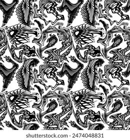 
seamless abstract pattern black on white, vector