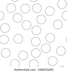 Seamless abstract pattern of black outline circles. Simple flat bubbles background. Vector wallpaper