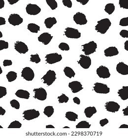 Seamless abstract pattern with black paint spots