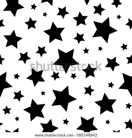 Seamless Abstract Pattern Black Stars Different Stock Vector (Royalty ...