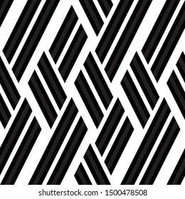 Seamless abstract pattern with black stripes.