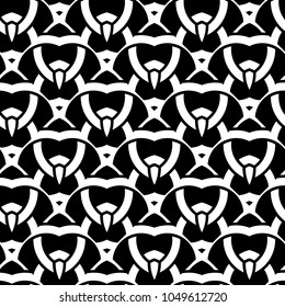 Seamless abstract pattern. Black and white geometric repeating vector background