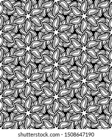 Seamless abstract pattern. black and white linear illustration for coloring. Vector coloring book for adult.