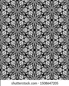Seamless abstract pattern. black and white linear illustration for coloring. Vector coloring book for adult.