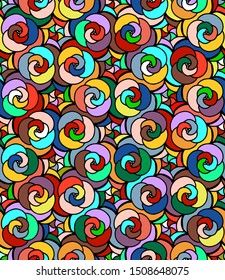 Seamless abstract pattern. black and white linear illustration for coloring. Vector coloring book for adult.