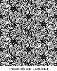 Seamless abstract pattern. black and white linear illustration for coloring. Vector coloring book for adult.