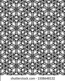 Seamless abstract pattern. black and white linear illustration for coloring. Vector coloring book for adult.