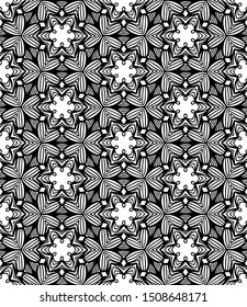Seamless abstract pattern. black and white linear illustration for coloring. Vector coloring book for adult.