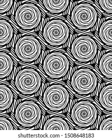 Seamless abstract pattern. black and white linear illustration for coloring. Vector coloring book for adult.