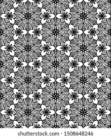 Seamless abstract pattern. black and white linear illustration for coloring. Vector coloring book for adult.