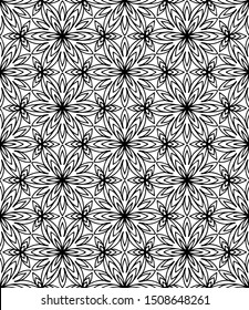 Seamless abstract pattern. black and white linear illustration for coloring. Vector coloring book for adult.