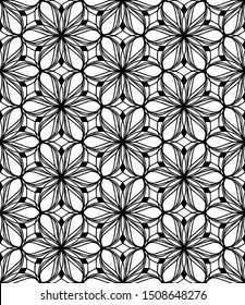 Seamless abstract pattern. black and white linear illustration for coloring. Vector coloring book for adult.