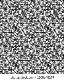 Seamless abstract pattern. black and white linear illustration for coloring. Vector coloring book for adult.