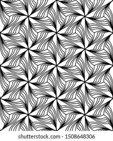 Seamless abstract pattern. black and white linear illustration for coloring. Vector coloring book for adult.
