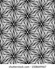 Seamless abstract pattern. black and white linear illustration for coloring. Vector coloring book for adult.
