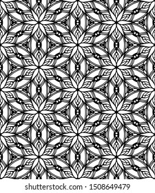 Seamless abstract pattern. black and white linear illustration for coloring. Vector coloring book for adult.