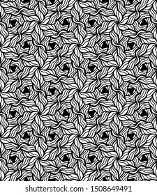 Seamless abstract pattern. black and white linear illustration for coloring. Vector coloring book for adult.