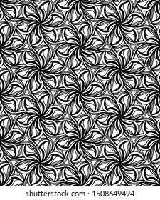 Seamless abstract pattern. black and white linear illustration for coloring. Vector coloring book for adult.