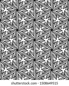 Seamless abstract pattern. black and white linear illustration for coloring. Vector coloring book for adult.